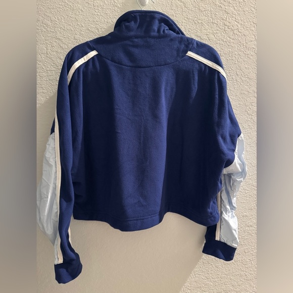 NWT forever 21 cropped long sleeve jacket no hood Sz M in navy / light blue - Picture 5 of 6